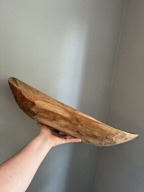 Large Antique Wooden Primitive Dough Bowl 23" Handmade Rustic Americana Wood